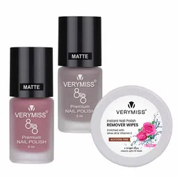 VERYMISS Set Of 2 8To8 Nail Polish - 6 ml Each - Shade 309-310 With Remover Wipes-picture-1