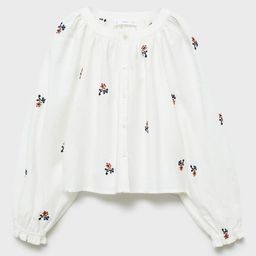Mango Kids Floral Embroidered Cotton Shirt Style Top-image-87