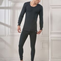 INFERNO Men Striped Round Neck Thermal Set-image-14