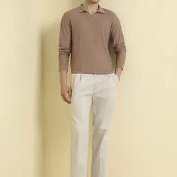 Allen Solly Men Pleated Regular Fit Mid-Rise Trousers image 3
