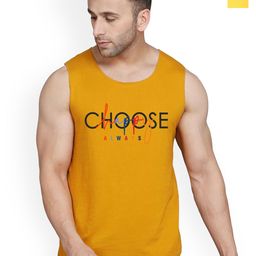 SLOWLORIS Pack Of 2 Printed Combed Cotton Gym Vest VSL26 CMB(CHS MUSTARD)(LOOK YELLOW)-image-91