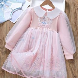 YK Girls Self Design Peplum Dress-image-50