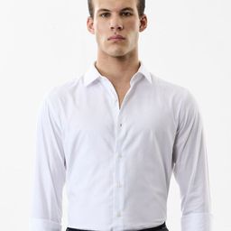 Snitch Men Slim Fit Textured Spread Collar Cotton Formal Shirt-image-86