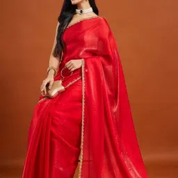 LOROFY Beads and Stones Embroidered Border Pure Silk Bomkai silk Saree-picture-2