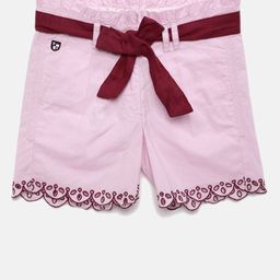 U.S. Polo Assn. Kids Girls Pink Shorts with Belt-picture-29