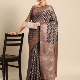 Anouk Rustic Woven Design Zari Organza Kanjeevaram Saree-43