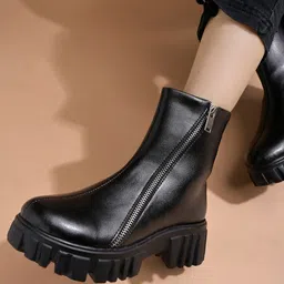 Shoetopia Women  Casual Block-Heeled Ankle Length Boots-picture-8