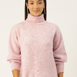 Madame Women Solid Turtle Neck Pullover-picture-37