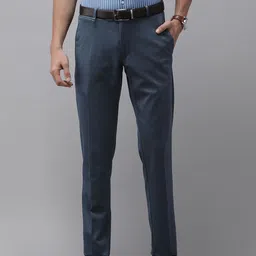 Van Heusen Men Navy Blue Ultra Slim Fit Trousers-image-56