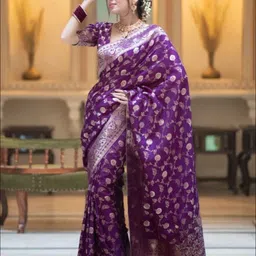 Flosive Woven Design Zari Art Silk Banarasi Saree-picture-24
