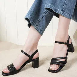 ZENVO Open Toe Backstrap Block Heels image 1