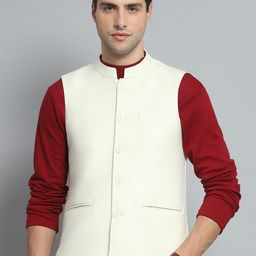 Monte Carlo Sleeveless Woven Nehru Jacket-image-46