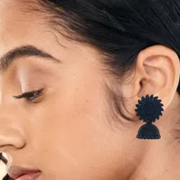 Varico Black Dome Shaped Jhumkas-46