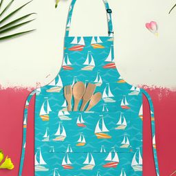 ArtzFolio Blue & White Printed Cotton Aprons-image-60