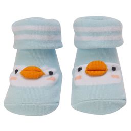 Yellow Bee Duck Design Anti-Skid Socks - Blue-image-81