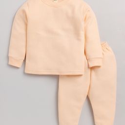 MOONKIDS Full Sleeves Tee With Joggers - Peach-image-11