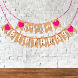 Wobbox It's My Half Birthday Banner Half Birthday Decorations Pink Length- 125 cm-picture-6
