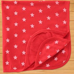 Babyhug Terry Knit  Towel Star Print L 76 X B 76 cm- Red-image-86