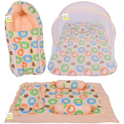 Kwitchy New Born Baby Bedding Set Combo of Mattress with Net Sleeping Bag 4 Pcs Gadda Set-18