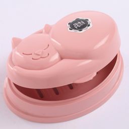 Kitten Shaped Soap Case - Light Pink-22