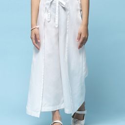 BIBA Solid Cotton Pant - White-image-104