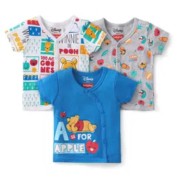 Babyhug Disney 100% Cotton Knit Half Sleeves Front Open Jhablas with Winnie the Pooh Graphics Pack Of 3 - Multicolour-picture-30