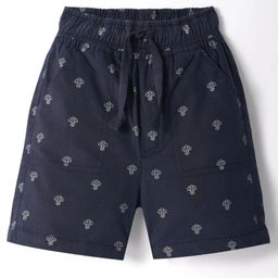 CUCUMBER Cotton Woven Above Knee Length Shorts withAnchor Prints - Navy Blue-image-100