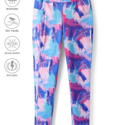 Pine Active Full Length Super Stretch Leggings - Purple & Blue-image-77