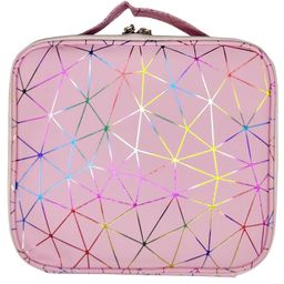 House of Quirk s Makeup Cosmetic Bag Storage Case With Adjustable Compartment - Pink Diamond-image-69