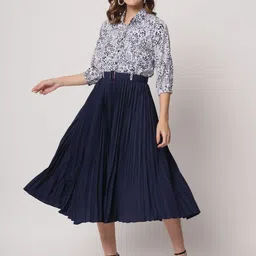 ZWERLON Floral Print A-Line Midi Dress-image-3