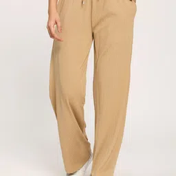Aumbe Women Solid Straight Fit High-Rise Trousers-picture-5