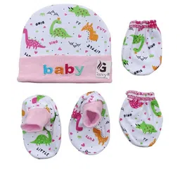 GARCY Baby Unisex Multi-Color Caps, Gloves & Socks Combo Set of 4 image 4
