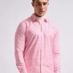 MISCHIEF MONKEY Men Classic Tailored Fit Printed Casual Shirt-image-60