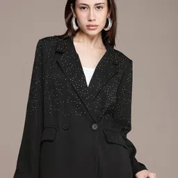 French Connection Embellished Party Double-Breasted Blazers-image-11