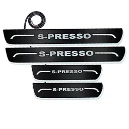 Auto Pearl Car Door Foot Step Led Sill/Scuff Plates Mirror Finish Black Compatible For Maruti Suzuki S Presso, LEDBlklPLATE_Blk_SPresso (Set of 4)-image-78