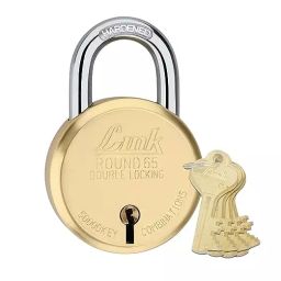 Link 65 mm Brass Body with 4 Keys Padlock (Pack of 2 Pcs)-26