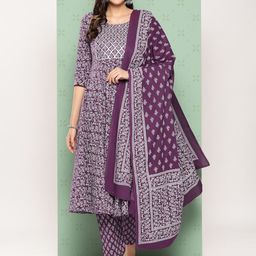 KALINI Women Ethnic Motifs Printed Empire Gotta Patti Kurta with Trousers & With Dupatta-6