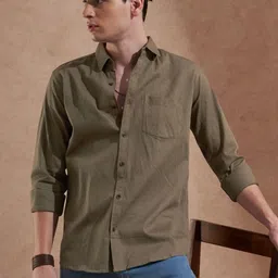 TRYBUY.IN Men Premium Fit Solid Spread Collar Cotton Casual Shirt-picture-16