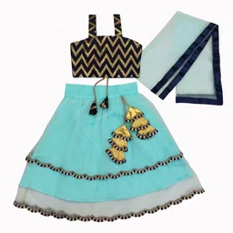 satyamfab Girls Thread Work Ready to Wear Lehenga & Blouse With Dupatta-image-86