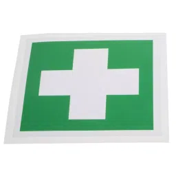 RS PRO Vinyl Green/White First Aid Label, H100 mm W100mm, 8134527-image-13
