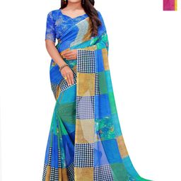 Moda Rapido Set Of 2 Floral Pure Georgette Regular Sarees-picture-35