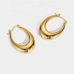 Estailo fashion Gold Plated Contemporary Hoop Earrings-image-88