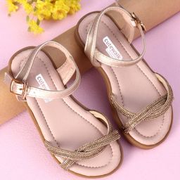 Cute Walk by Babyhug Sandals with Studded Lace - Gold-picture-13