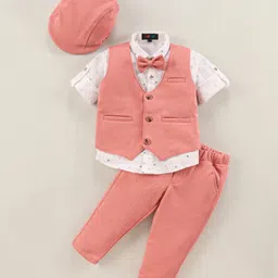 Robo Fry Full Sleeves Solid Party Suit - Peach-picture-2