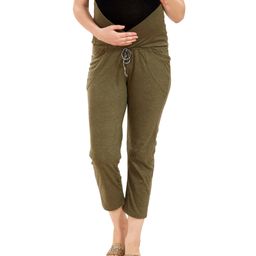 Mom for sure by Ketki Dalal Solid Maternity Pyjama With Side Pockets - Olive Green-image-92