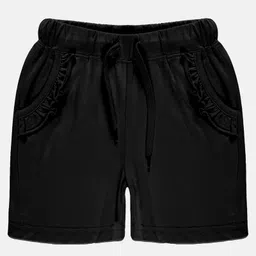 Kiddopanti Frill Detailed Pocket Hot Shorts - Black-picture-45