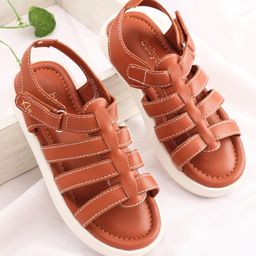 Babyoye Sandals With Velcro Closure - Brown-image-73