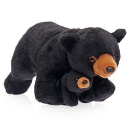 Wild Republic Mom & Baby Polar Bear Huggable Soft Toy Black - Length 37 cm-19