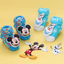 Disney by Yellow Bee Pack Of 2 Mickey Mouse & Friends Featuring Character Applique Detailed 3D Socks - Blue-image-89