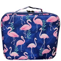 House of Quirk Makeup Box/Cosmetic Storage Case With Adjustable Compartment - Dark Blue Flamingo-image-66